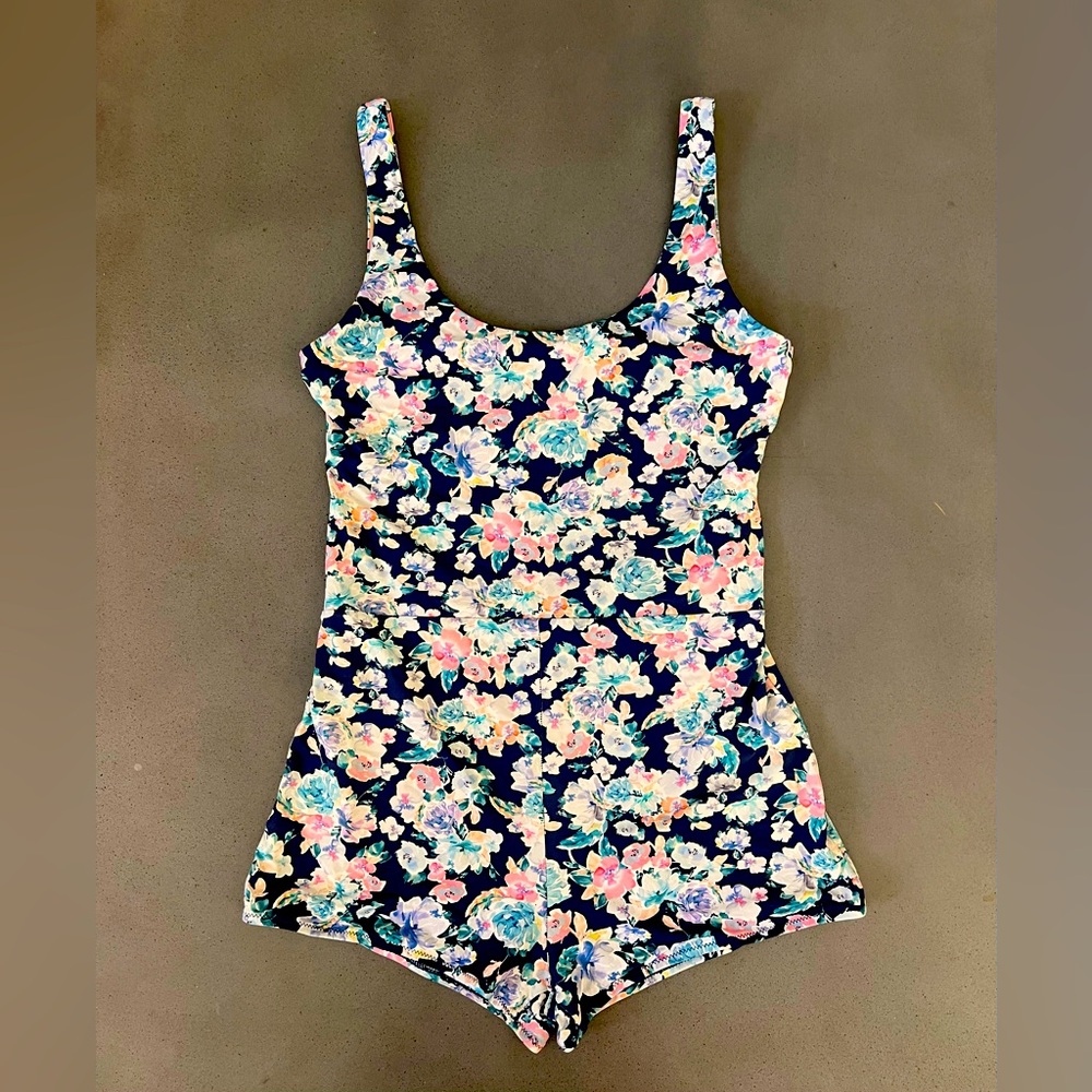 Free People Rhythm Tank One Piece Surf Suit Ocean XL